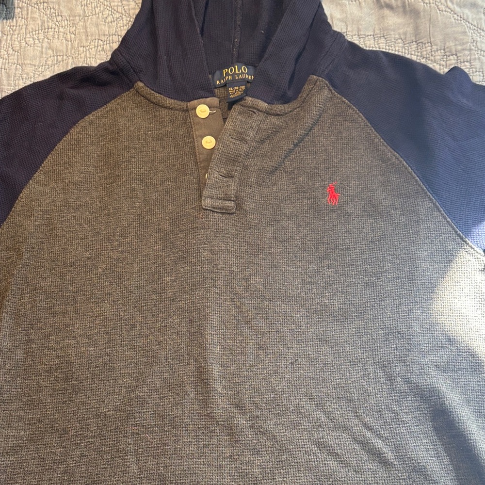 Polo by Ralph Lauren Kids' Charcoal and Navy Hoodie